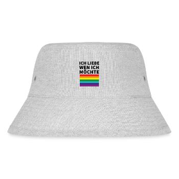 Ich liebe wen ich möchte Pride Flagge - Stanley/Stella recycelter Bucket Hat - Grau meliert - Vorne