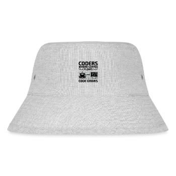 Kaffee-Codierung Programmierer Programmierer Entwickler Nerd Coff - Stanley/Stella recycelter Bucket Hat - Grau meliert - Vorne