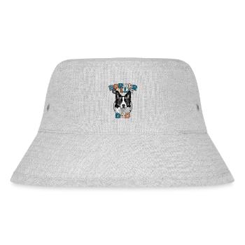 Border Collie Dad Hunde Hund Vatertag Wilsigns - Stanley/Stella recycelter Bucket Hat - Grau meliert - Vorne