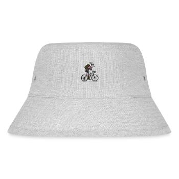 Cycling deer with backpack - Stanley/Stella Recycled Bucket Hat - heather grey - Front