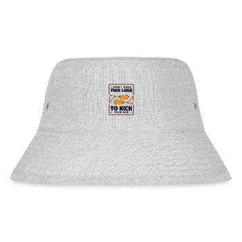 Du brauchst keine zwei Beine, um deinem ins Bein zu treten - Stanley/Stella recycelter Bucket Hat - Grau meliert - Vorne
