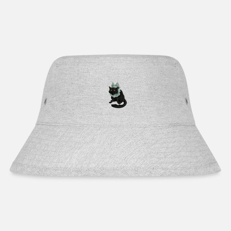 Funny Cat With Bow - Stanley/Stella recycelter Bucket Hat - Grau meliert