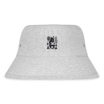A bear reads a book in the forest - Stanley/Stella Recycled Bucket Hat - heather grey - Front