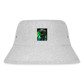 Digitale Kunst eines Roboter-Mikrofons - Stanley/Stella recycelter Bucket Hat - Grau meliert - Vorne