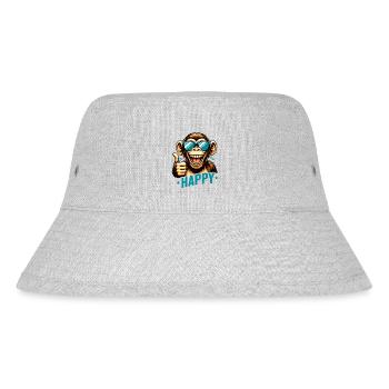 "Happy-go-Lucky Monkey: The coolest monkey in the jungle - Stanley/Stella Recycled Bucket Hat - heather grey - Front