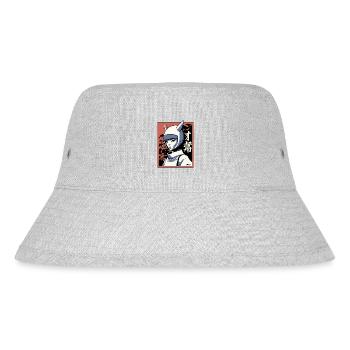 Japan Manga: Edo Cat Girl Samurai Ninja - Stanley/Stella Recycled Bucket Hat - heather grey - Front