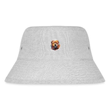 Chow Chow chien Pop Art tête - Bob recyclé Stanley/Stella - gris chiné - Devant