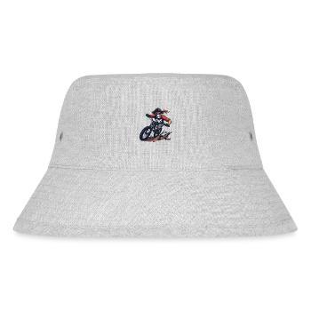 Skull Skeleton Pirate Mountain Biking - Stanley/Stella Recycled Bucket Hat - heather grey - Front