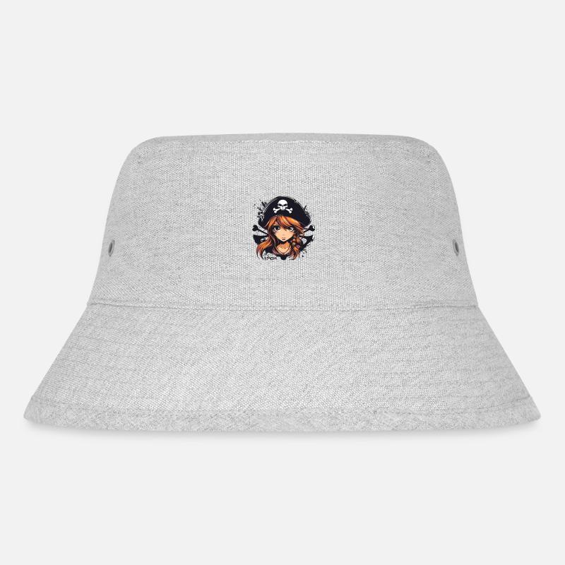 Ein Anime Piraten Mädchen - Stanley/Stella recycelter Bucket Hat - Grau meliert