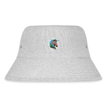 Unicorn Head Portrait Colorful - Stanley/Stella Recycled Bucket Hat - heather grey - Front