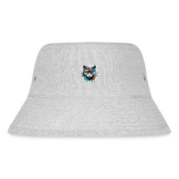Cat Head Portrait Colorful - Stanley/Stella Recycled Bucket Hat - heather grey - Front