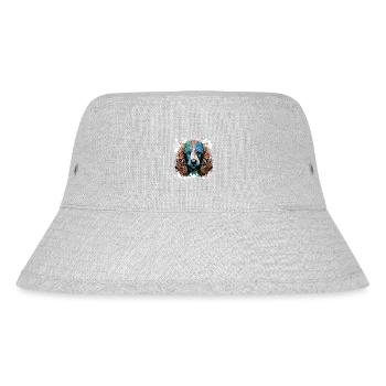 Pudel Hund Kopf Porträt Bunt - Stanley/Stella recycelter Bucket Hat - Grau meliert - Vorne