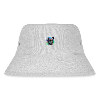 Französische Bulldogge Hund Bunt Porträt - Stanley/Stella recycelter Bucket Hat - Grau meliert - Vorne