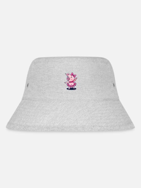 Die niedliche Schweinchen Schweine Ballerina - Stanley/Stella recycelter Bucket Hat - Grau meliert