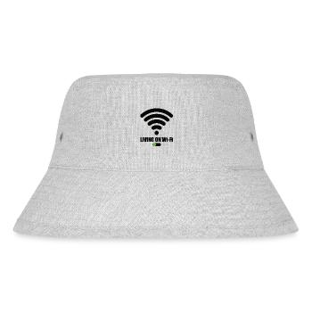 Living On Wi-Fi Wifi Wifi Saying Internet Signal - Stanley/Stella Recycled Bucket Hat - heather grey - Front