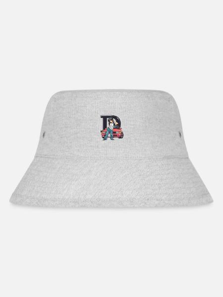 D Anime-Girl Initial JDM Street Racer Auto - Stanley/Stella recycelter Bucket Hat - Grau meliert