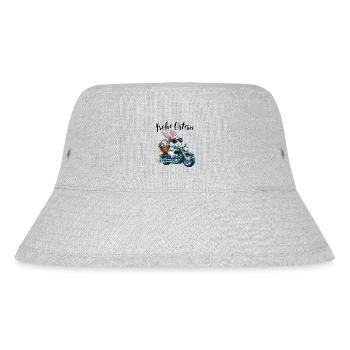 Frohe Ostern Hase Osterhase Motorrad Cool lustig - Stanley/Stella recycelter Bucket Hat - Grau meliert - Vorne