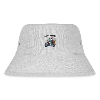 Happy Easter Bunny Motorcycle Cool Biker Easter Bunny - Stanley/Stella Recycled Bucket Hat - heather grey - Front