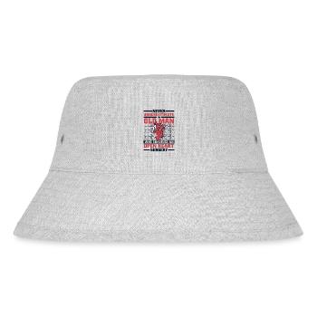 Unterschätze niemals einen alten Mann, der das Herz überlebt hat - Stanley/Stella recycelter Bucket Hat - Grau meliert - Vorne