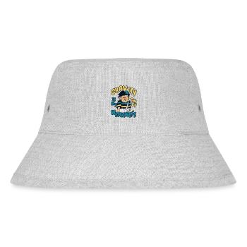 Die Schwerkraft ist meine einzige Schwäche, gebrochener Fingerknochen - Stanley/Stella recycelter Bucket Hat - Grau meliert - Vorne