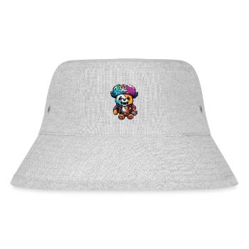 Teddybär / Kuscheltier / Stofftier / Geschenkidee - Stanley/Stella recycelter Bucket Hat - Grau meliert - Vorne