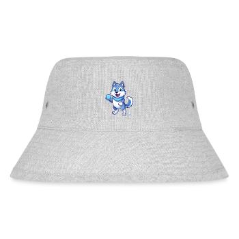 Snowball Showdown: Siberian Husky Delight - Stanley/Stella Recycled Bucket Hat - heather grey - Front
