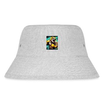 Hai Tier Boxer Kämpfer - Stanley/Stella recycelter Bucket Hat - Grau meliert - Vorne