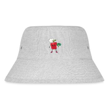 Paprika Koch Brokkoli Gemüse Küche Kochkunst - Stanley/Stella recycelter Bucket Hat - Grau meliert - Vorne