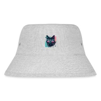 des années 80 chat néon lunettes de soleil Cool chat maman - Bob recyclé Stanley/Stella - gris chiné - Devant