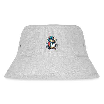 Cool Penguin Graffiti - Stanley/Stella Recycled Bucket Hat - heather grey - Front