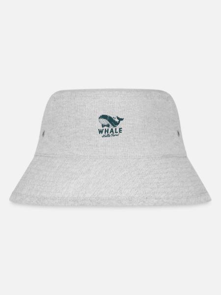 Stilvoller Bowtie Wal Kunstdruck - Whale Hello There - Stanley/Stella recycelter Bucket Hat - Grau meliert