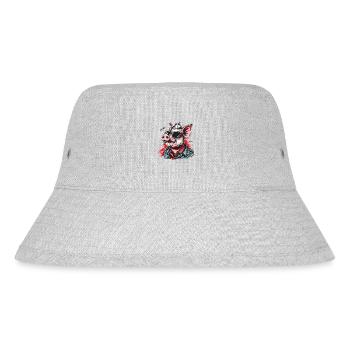 Cool Rocker Rockabilly Rock Pig - Stanley/Stella Recycled Bucket Hat - heather grey - Front