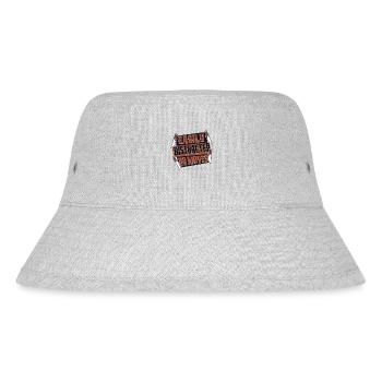 Leicht abgelenkt durch Messer Metzgermesser Messer - Stanley/Stella recycelter Bucket Hat - Grau meliert - Vorne