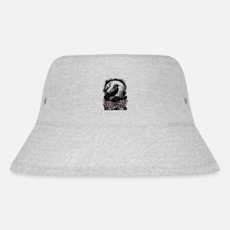 Vogel Rabe Mystisch Waldtiere Krähe Vintage Dark - Stanley/Stella recycelter Bucket Hat - Grau meliert