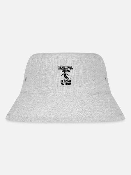 Skifahrer Skidesign Skifahroutfit Ski Skifahren - Stanley/Stella recycelter Bucket Hat - Grau meliert