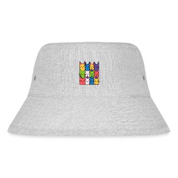rainbow cats geometric gift kitten - Stanley/Stella Recycled Bucket Hat - heather grey - Front