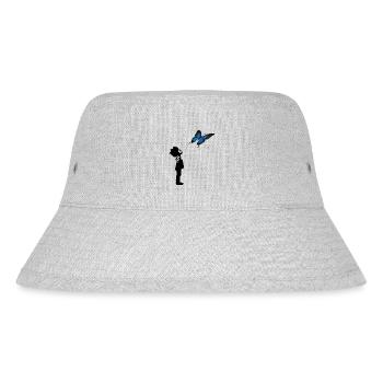 Der Junge und der Schmetterling - Stanley/Stella recycelter Bucket Hat - Grau meliert - Vorne
