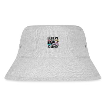 Glaube an die Schönheit deiner Reise Art Design - Stanley/Stella recycelter Bucket Hat - Grau meliert - Vorne