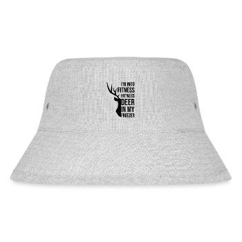 I'm Into Fitness Fit'ness Deer In My Freezer Funny - Stanley/Stella Recycled Bucket Hat - heather grey - Front