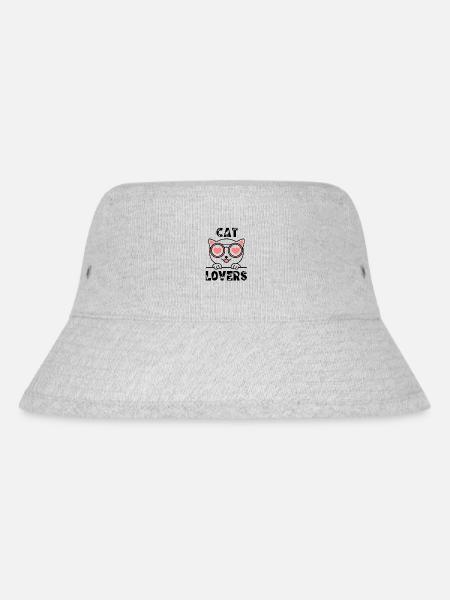 Cat lovers funny Cat in love Sunglasses Cats Katze - Stanley/Stella recycelter Bucket Hat - Grau meliert