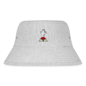 Kreuz Bibel Buch Jesus Gott Auferstehung Tod - Stanley/Stella recycelter Bucket Hat - Grau meliert - Vorne