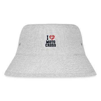 I love Motocross Racing Supermoto Motorcycle - Stanley/Stella Recycled Bucket Hat - heather grey - Front