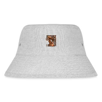 Entschuldigen Sie, während ich Motorradrennfahrer brenne - Stanley/Stella recycelter Bucket Hat - Grau meliert - Vorne