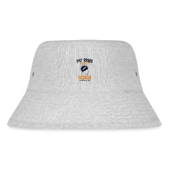 Mein Gehirn besteht zu 95% aus Geckos Eidechse Gekkota Schopf - Stanley/Stella recycelter Bucket Hat - Grau meliert - Vorne