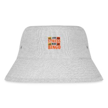 Bingo Player Less Stress More - Stanley/Stella recycelter Bucket Hat - Grau meliert - Vorne