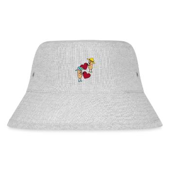 Peanut Valentine Valentine's Day Heart Love Nut - Stanley/Stella Recycled Bucket Hat - heather grey - Front