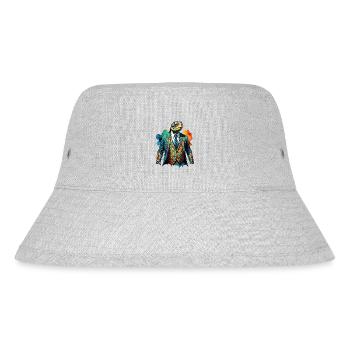 Schildkröte im Anzug - Stanley/Stella recycelter Bucket Hat - Grau meliert - Vorne