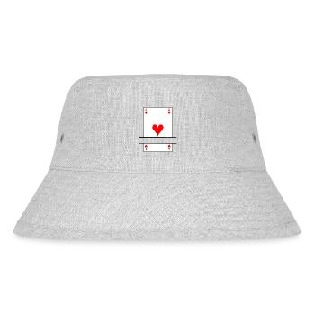 Playing card hearts ace with banner space - Stanley/Stella Recycled Bucket Hat - heather grey - Front