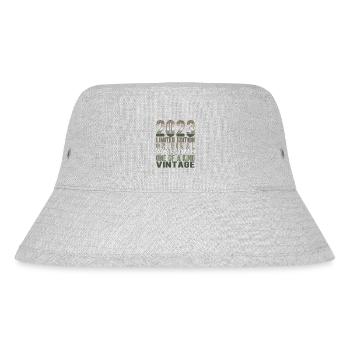 Limited Edition seit 2023 Geburtstag Vintage 2023 - Stanley/Stella recycelter Bucket Hat - Grau meliert - Vorne