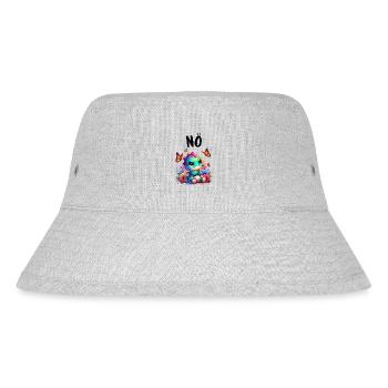 Dinosaurier Spruch Nö für Jungen und Mädchen - Stanley/Stella recycelter Bucket Hat - Grau meliert - Vorne
